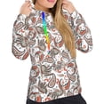 thumbnail image 5 of Yiaed Paisley Floral Print Womens Casual Hoodies Crew Neck Long Sleeve Sweatshirts With Pocket Pullover Tops Women's Hooded Sweatshirt-XX-Large, 5 of 5