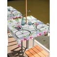 thumbnail image 2 of Outdoor Tablecloth with Umbrella Hole for Patio/Picnic/Party/Camping, Spring Waterproof Table Cloth Square Cover Washable, Bicycles Botanical Rose Leaves Butterfly Wood Grain (54"x 54"), 2 of 8