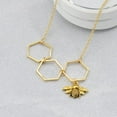 thumbnail image 6 of Guodhu Gold Plated Stainless Steel Geometric Bee Hive with Honey Bee Necklace Mother's Day Jewelry Gift, 6 of 8