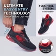 thumbnail image 5 of REABO Men's Slip-on Breathable Air Cushion Running Shoes, BlackRed, Size 10.5, 5 of 9