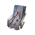 thumbnail image 3 of Coastal Soft Flannel Fleece Throw Blanket, Welcome on Board Message on Life with Fishing Net Seashell Wood Floor of Boat, Cozy Plush for Indoor and Outdoor Use, 70" x 90", Dust Blue Red, by Ambesonne, 3 of 5