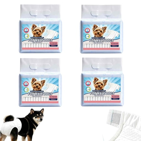Male Dog Diapers Disposable Small 10 Ct Quick Dry Puppy Diapers Male with Leak-Proof Design Comfortable Belly Bands for Male Dogs Fit for Teddy Beagle Dachshund (small-4pcs)