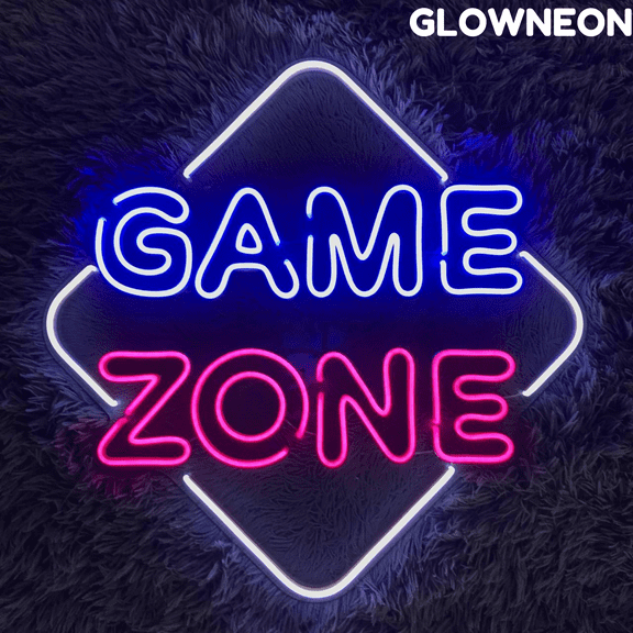 Glowneon Game Zone Neon Sign, Open Game Zone Led Sign, Gift For Kids