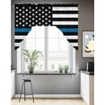 thumbnail image 3 of Blue White American Police Flag Swag Valance for Windows 56'' x 36'', Honoring Law Enforcement Officers Light Filtering Kitchen Curtains Valances for Bathroom/Living Room/Bedroom, Rod Pocket Curtain, 3 of 6