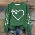thumbnail image 2 of BVOFAR Sweatshirts for Women Cute Heart Dog Paw Print Pullover Fall Crewneck Long Sleeve Tops Trendy Casual Sweatshirt, 2 of 5
