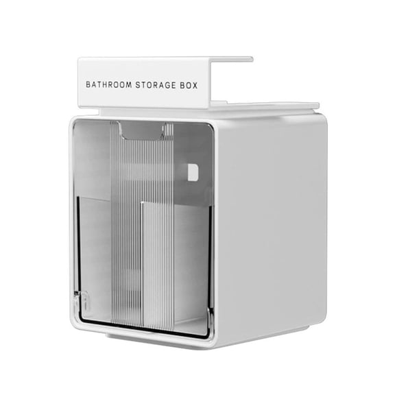 Clear Bathroom Pull-Out Storage Box for Cotton Stick Makeup Cotton, No-drill Drawer Organizer Under The Mirror Cabinet Stackable Storage Drawer