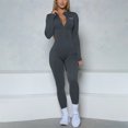 thumbnail image 4 of Pchee Bum - Mono de manga larga con cremallera para mujer, conjunto de yoga de una pieza con cremallera, ropa de entrenamiento para gimnasio, ropa deportiva de realce, 4 of 4