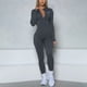thumbnail image 4 of Pchee Bum - Mono de manga larga con cremallera para mujer, conjunto de yoga de una pieza con cremallera, ropa de entrenamiento para gimnasio, ropa deportiva de realce, 4 of 4