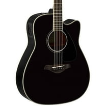 Yamaha Dreadnought Solid Top Acoustic-Electric Guitar, Black