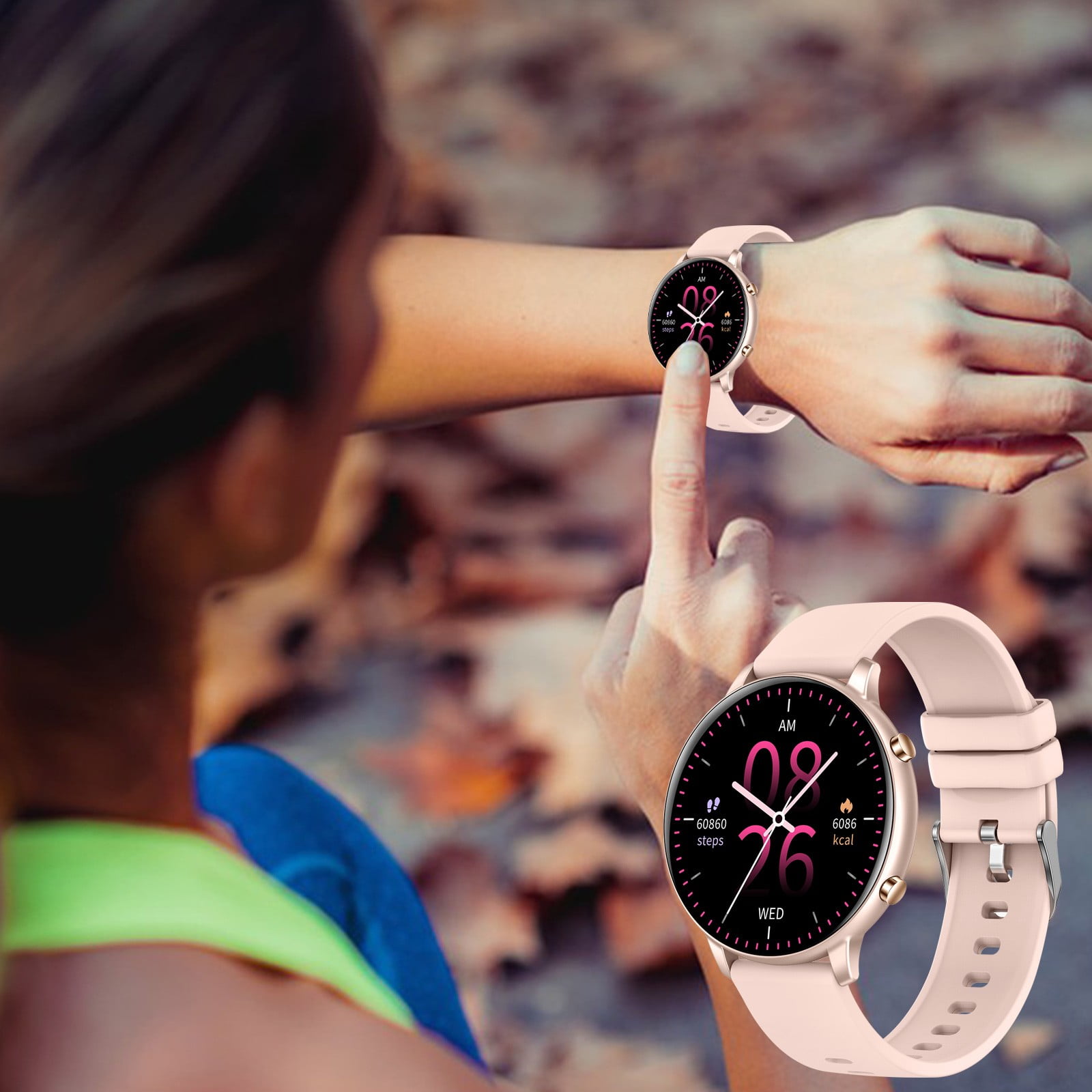 Blukids Smart Watch for Men Women,1.73" HD Screen,Answer/Make Call,IP68 Waterproof,AI Voice Assistant,Heart Rate Sleep Monitor,Outdoor Fitness Tracker,Smart Watch for Android iOS,Father’s Day Gift