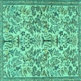 thumbnail image 1 of Ahgly Company Indoor Square Persian Turquoise Blue Traditional Area Rugs, 8' Square, 1 of 4