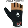 thumbnail image 5 of Wheelchair Gloves Mobility Disability Workout Fingerless Long Thumb Leather Palm Gloves Brown - XS, 5 of 6