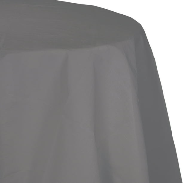 Glamour Gray Round Paper Tablecloths With Plastic Lining 3 Count Com Glamour Gray Round Paper Tablecloths, Round Paper Table Covers White