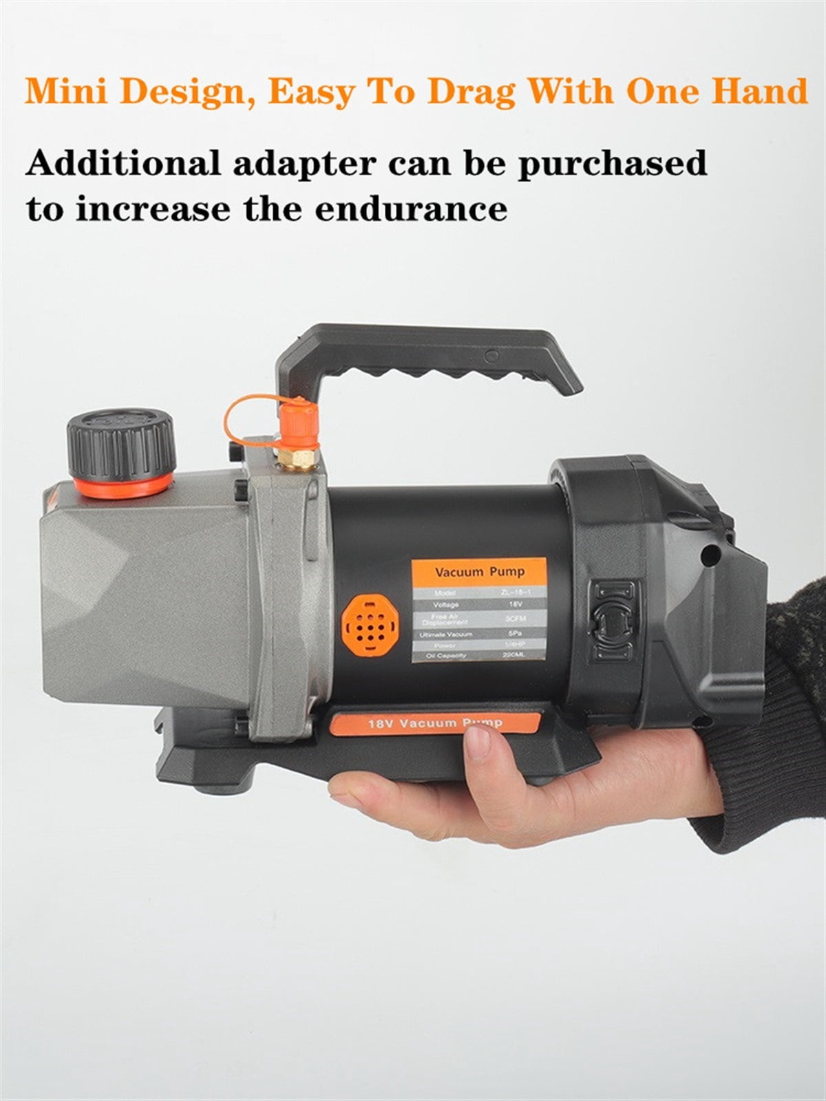 18V Lithium Battery Vacuum Pump 5Pa 80W 2.5CFM 1/4 Air Inlet Refrigeration For Car Household Air Conditioning For 18V Battery ,Easy to Operate