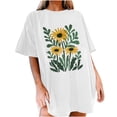 thumbnail image 1 of Faldas Cortas para Mujeres, Impresión de Flores Casual Oversized Camiseta de Manga Corta Top Hecho de 95% Poliéster 5% Spandex para Primavera Verano, Falda Corta de Verano, 1 of 7