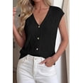 thumbnail image 6 of BTFBM Sweater Vest Women V Neck Cap Sleeve Button Down Knit Tops Spring Summer Loose Lightweight Cardigan Vests, 6 of 7
