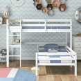 thumbnail image 1 of Loft Bunk Bed with Desk, Twin Loft Bunk Bed with Separate Platform Bed Frame and Shelves for Bedroom, White, LJ674, 1 of 9