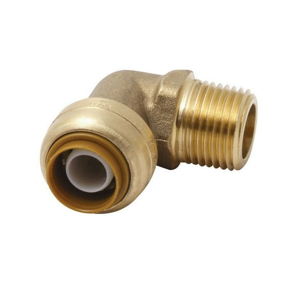 SharkBite 1/2 in. Push x 1/2 in. Dia. MPT Brass Elbow