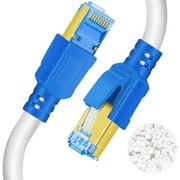 Cat8 Ethernet Cable 50ft, High Speed Shielded Internet Network LAN Cable, 50 Feet Heavy Duty Patch Cable Weatherproof