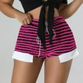 thumbnail image 2 of MIUOWANP Shorts for Women Trendy Summer 2024 High Waisted and Wide Legged Sports Shorts Plush Striped Print Skinny Shorts Size L(8)Hot Pink, 2 of 9