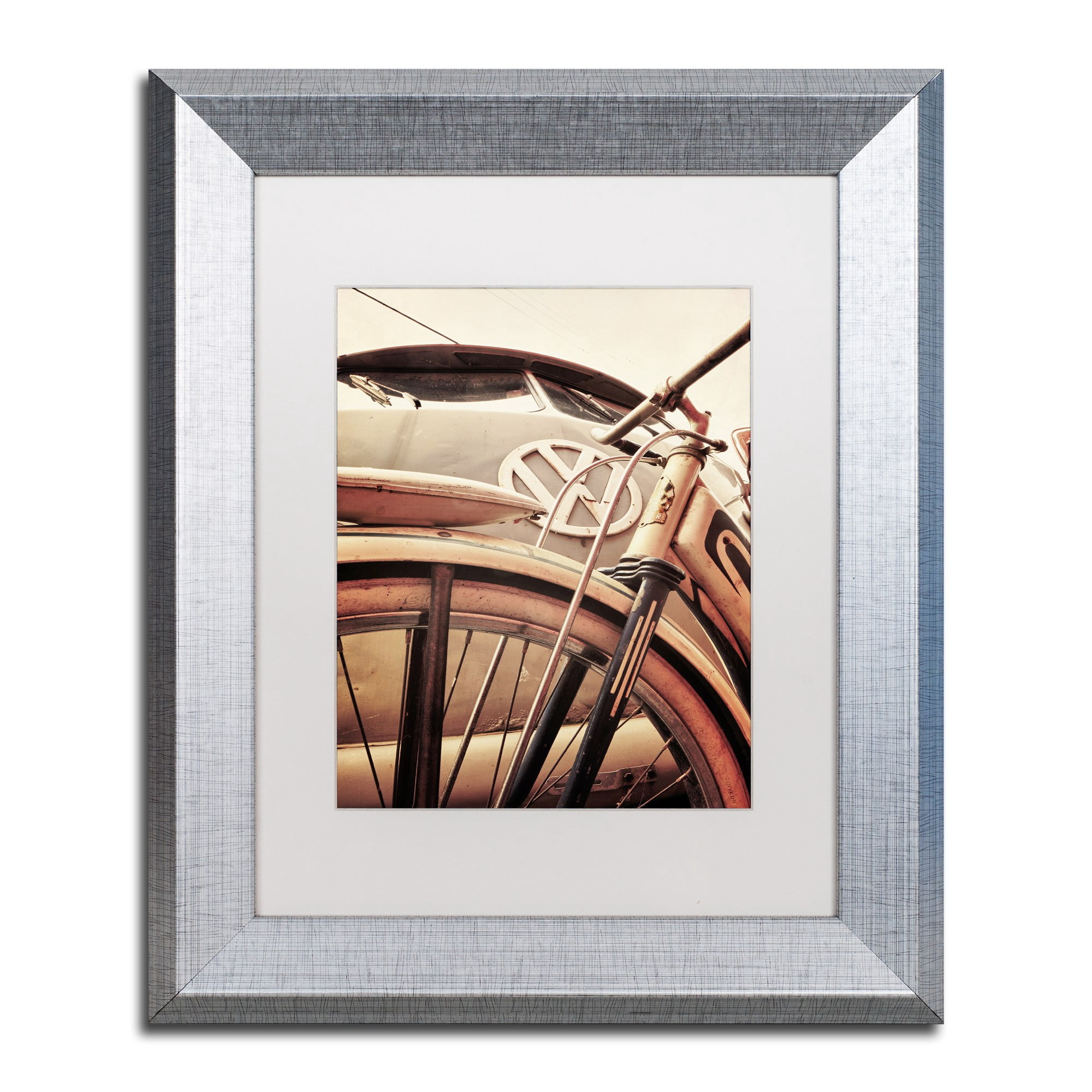 Trademark Fine Art "VW" Canvas Art by Jason Shaffer, White Matte, Silver Frame