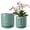 Blue-1, variant on EFISPSS 6 inch White Crackle Glaze Ceramic Planter, Value Set of 2 Vintage Farmhouse Flower Pots with Saucers