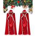 thumbnail image 2 of Christmas Cloak Santa Cloak Adult Christmas Cape for Women Christmas Halloween Costume Cloak Hooded Dress Up 120cm, 2 of 5