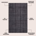 thumbnail image 4 of JONATHAN Y WASHABLE Orton Distressed Ticking Stripe 3' x 5' Machine-Washable Polyester Area Rug, Charcoal and Cream, Farmhouse Vintage Style with Low Pile for Living Room WSH519C-3, 4 of 7