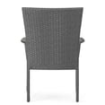 thumbnail image 3 of Parham Outdoor 3 Piece Wicker Stacking Chair Chat Set with Round Drum Table, Gray, 3 of 6