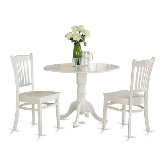 Atlin Designs 3-piece Dining Set with Slatted Back Chairs in White