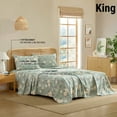 thumbnail image 3 of THD Vintage Green Floral Bed Sheets - 4 Piece Bed Sheet Set - Wrinkle Resistant & Ultra Soft - Fits Mattresses up to 15 Inches Deep, 3 of 6