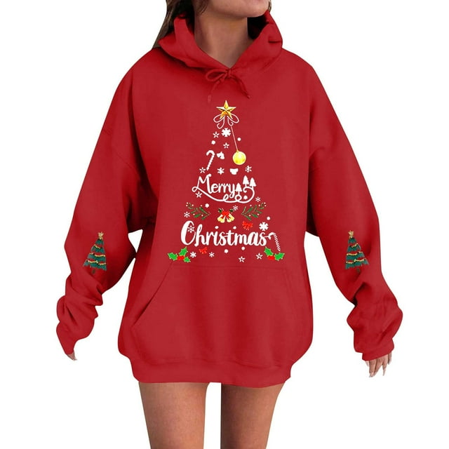 WZXFASHION Chandails à Capuchon de Noël pour Femmes Chandail Surdimensionné pour Femmes avec Adorable Graphique de Gnome Chandail à Capuchon Confortable jusqu'à 50 % de Rabais Chandail à Capuchon Athlétique à Fermeture Éclair
