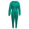 thumbnail image 4 of JIAYUE Women Set Corset‑Style Hooded Sweatshirt Elastic Drawstring Jogger Pants 2 Piece Outfit for Street Walking, 4 of 4