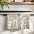 thumbnail image 7 of White Floral Kitchen Towels Set of 2, Spring Botanical Vintage Flower Leaf Plant Absorbent Dish Towels for Kitchen, Microfiber Hand Towel, Quick Drying Tea Towel for Cleaning Decorative Dishcloths, 7 of 7