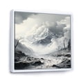 thumbnail image 2 of Designart "Mountains Landscape Veiled in Black and White Fog III" Food & Beverage Framed Wall Art - White Fruits Living Room Framed Canvas Art, 2 of 6