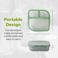 thumbnail image 5 of MyGo Container Small To-Go 3-Compartment Food Container, 8" x 8" x 2-1/2", Reusable, Microwave Safe, NSF Certified, Smoke/Green, 5 of 7
