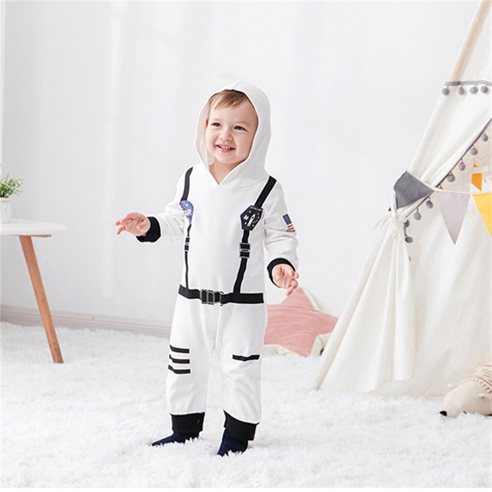 TOOYOU Boys Girls Romper Cute Astronaut Jumpsuit Short Sleeve Pullover Bodysuits Toddler Kids Soft And Comfortable Onesie Size 3-6 Months