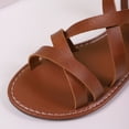 thumbnail image 6 of Yyuenw Casual PU Flat Sandals Women Open Toe Crisscross Straps Lightweight Holiday Dating Summer Shoes, 6 of 9
