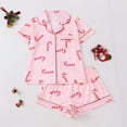 thumbnail image 2 of XIAONU Women's Christmas Candy Pajama Set Short-Sleeve Shirt Shorts Sleepwear Festive Cute Soft Holiday Homewear Set, 2 of 9