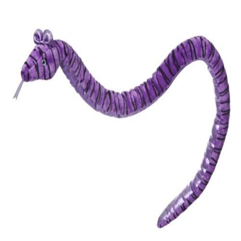 Aurora World Snake Plush, Purple Zebra Print, 52