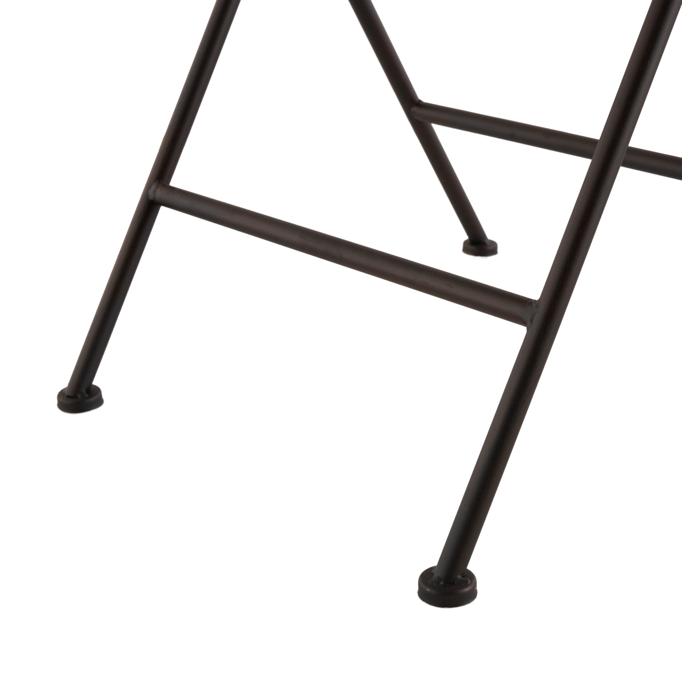 DecMode 20" x 28" Black Metal Accent Table with Brown Wood Top, 1-Piece