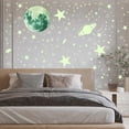 thumbnail image 5 of Adhesivo de pared luminoso con forma de estrella lunar y forma de nave espacial, 28 x 28 cm x 4 unid, 5 of 5