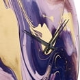 thumbnail image 5 of Designart "Strokes in Purple and Gold I" Fractals Oversized Wall Clock, 5 of 5