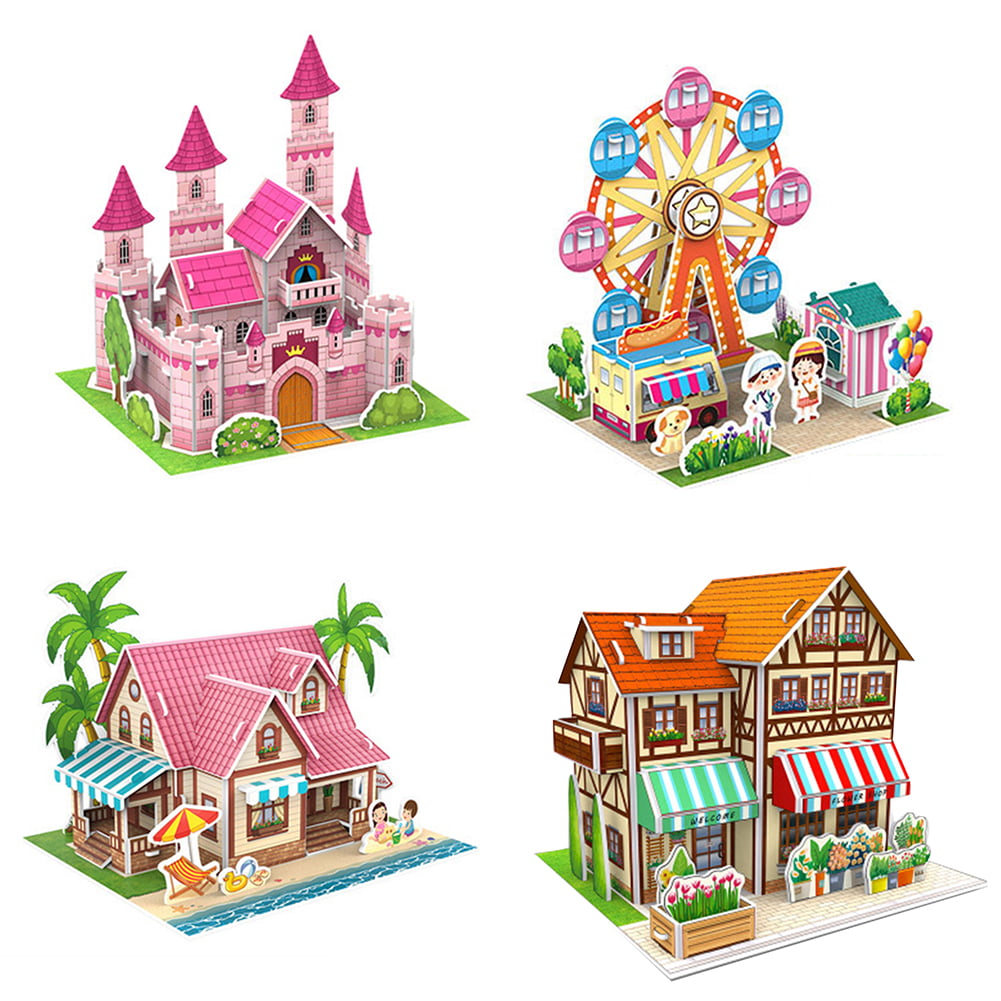Smaworld 3D Stereo Room Puzzle,DIY Miniature House Kit, 3D  Three-Dimensional Handmade Paper Collage Model,Handmade DIY Paper Collage  Model House Kit