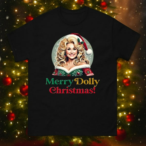 Merry Dolly Christmas Retro Funny Holiday Party Unisex T-Shirt, up to size 5XL
