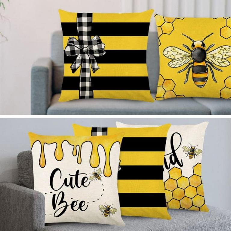 Bee, Honey Bee, Pillow Cover, Pillow, Farmhouse Decor