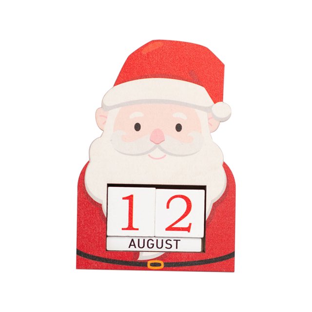 XWSHYW Decoraciones para El Hogar Adorno Navideño Adorno Navideño de Madera Calendario de Cuenta Regresiva de Madera Adorno Decorativo