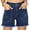 Bluing, variant on Women's Jean Shorts Casual Summer Denim Shorts with Raw Hem and Large Pockets High Waisted Stretchy Distressed Shorts