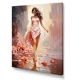 thumbnail image 2 of Designart "Glamour Woman with High Heels in Pink I" Fashion Canvas Wall Art - Glam Pink Woman Living Room Canvas Art, 2 of 6