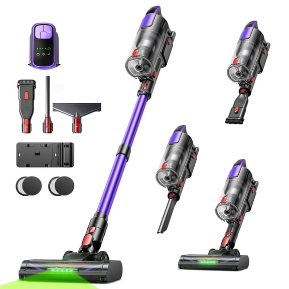 Buture VC100 Cordless Stick Vacuum Cleaner, 500W 48KPa Strong Suction, 55-Min Runtime Lightweight for Pet Hair Carpet HardFloor